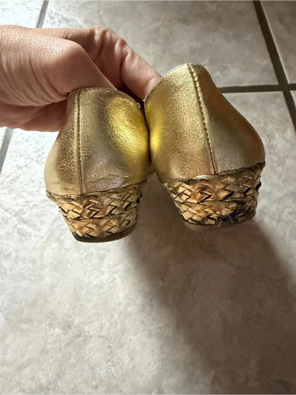 Bally Starry Gold Metallic Sunburst Loafers Leather Flats Italy 37.5